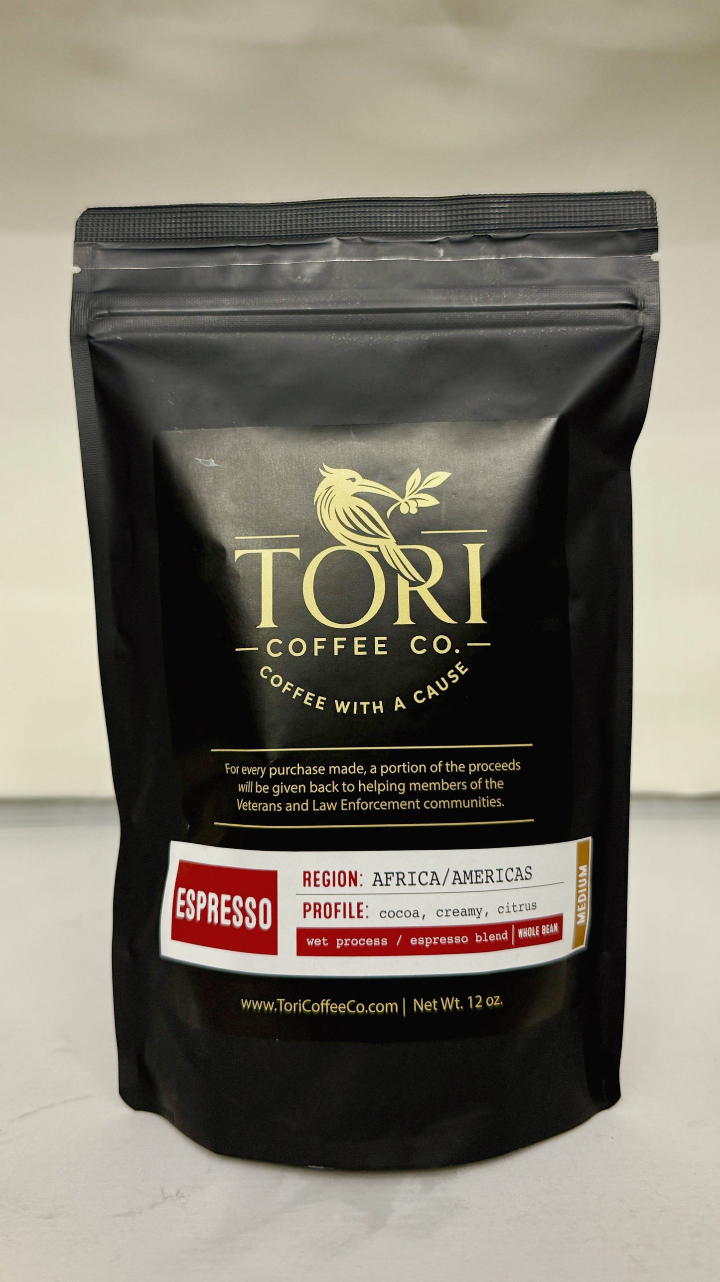 Tori Coffee Co. Espresso coffee bag, Medium Roast