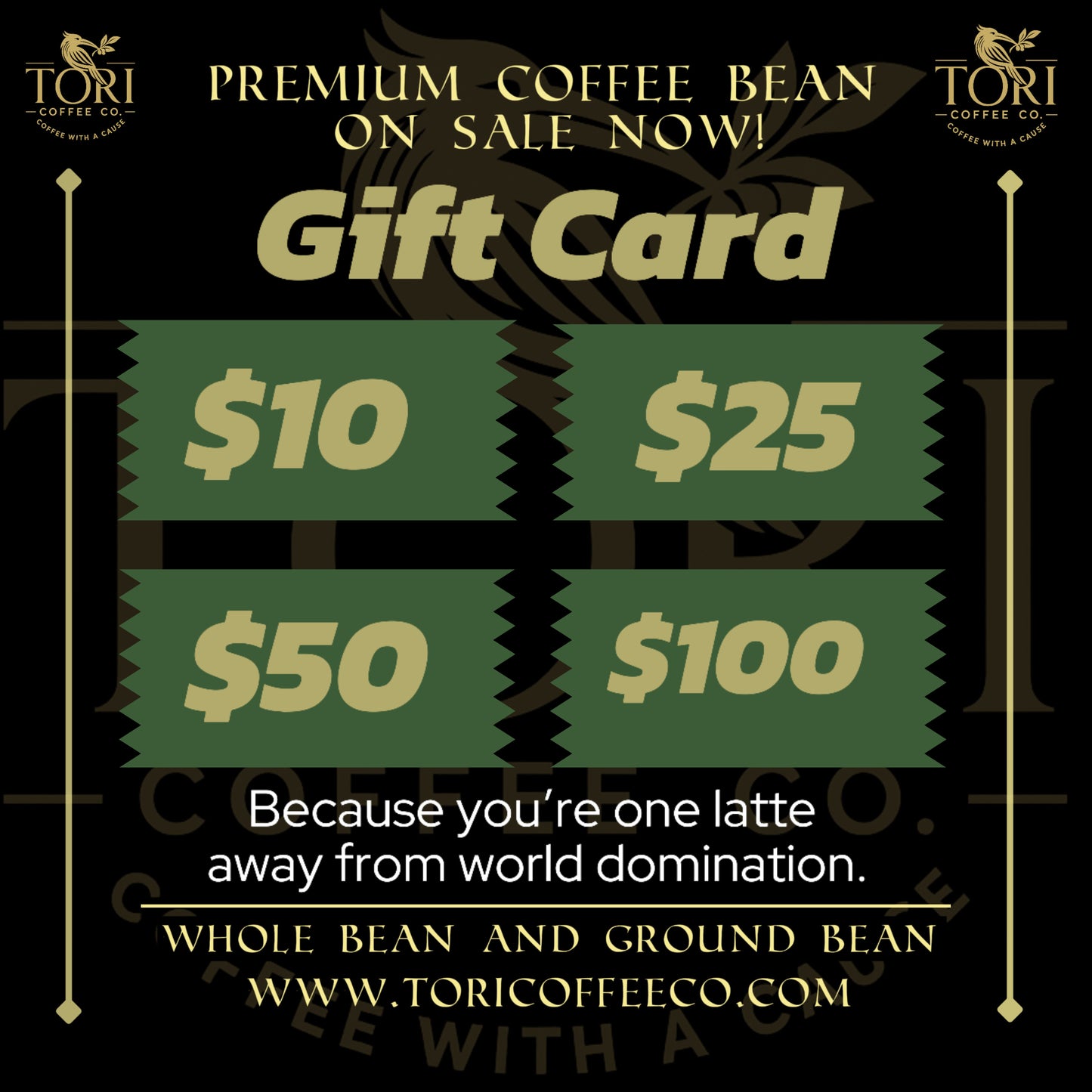 Tori Coffee Co. Gift card