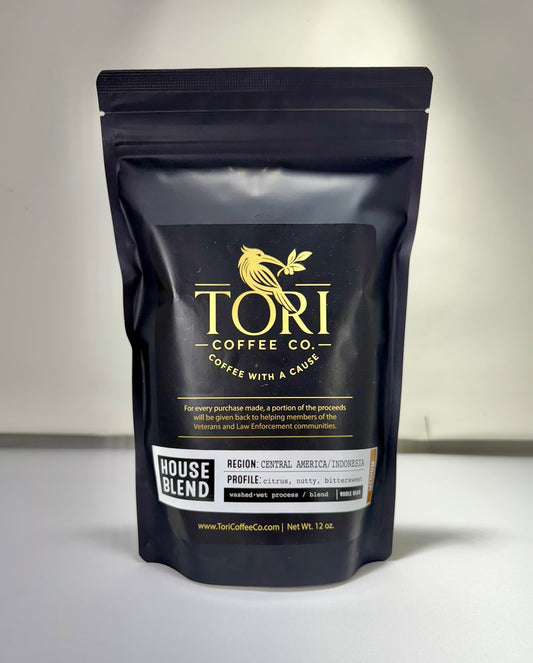 Tori Coffee Co. House Blend coffee bag, Medium Roast, 12oz