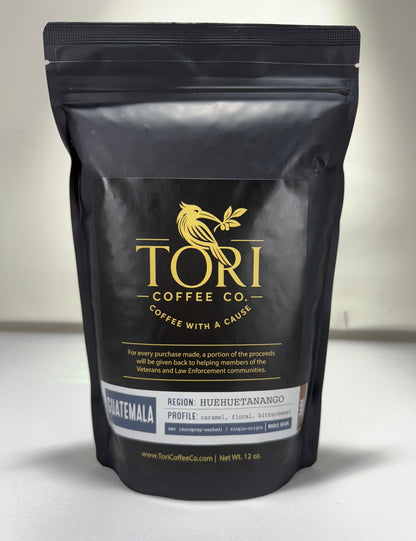 Tori Coffee Co. Guatemala coffee bag, Dark Roast, 12oz