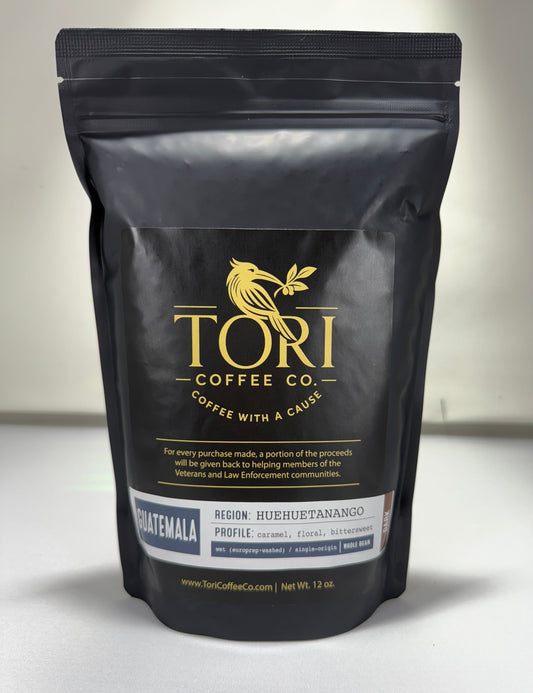 Tori Coffee Co. Guatemala coffee bag, Dark Roast, 12oz